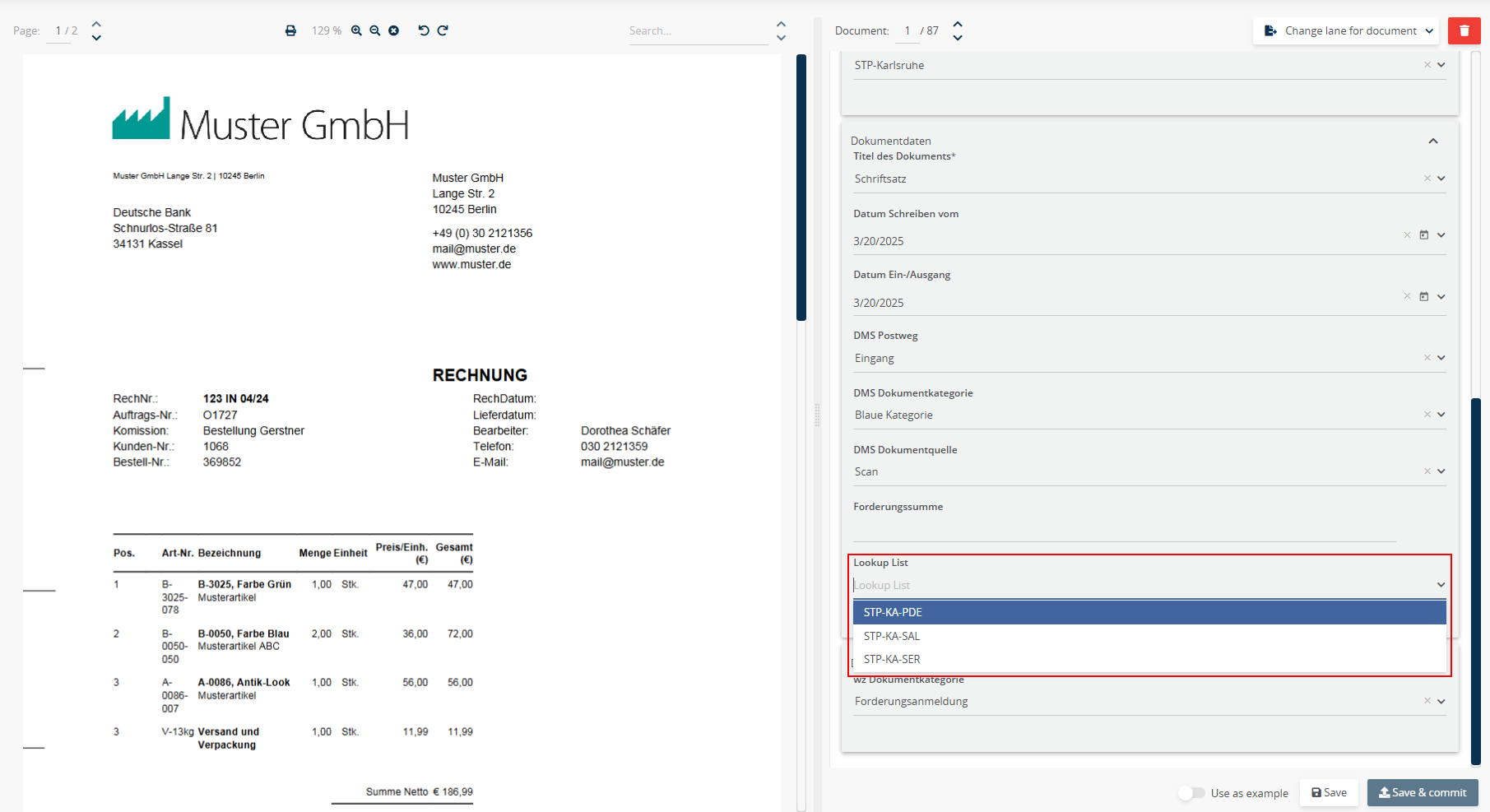 Lookup-Listenfeld / Clickworker