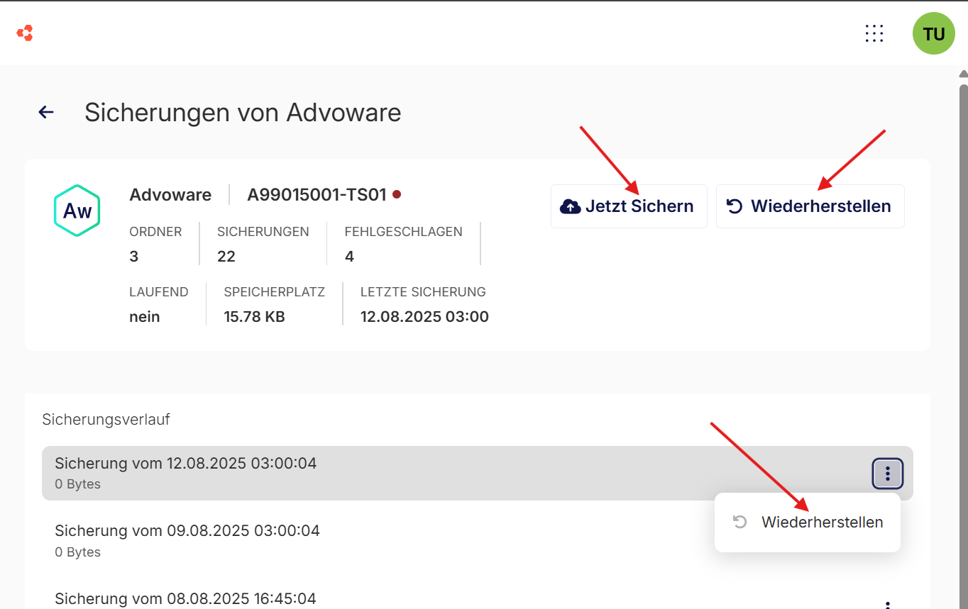Service Detail Actions