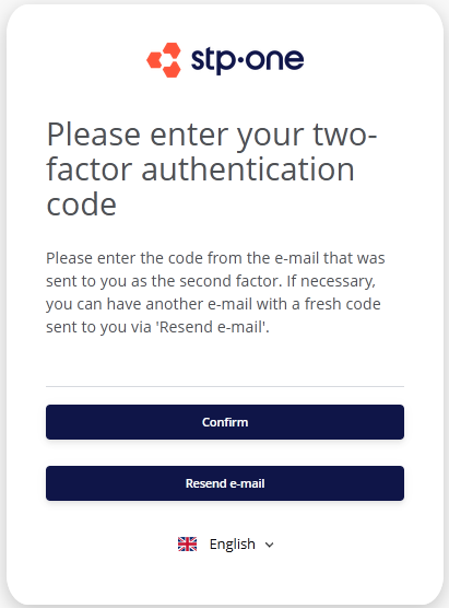 E-Mail Codeeingabe