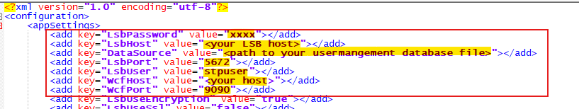 Usermanagement config file