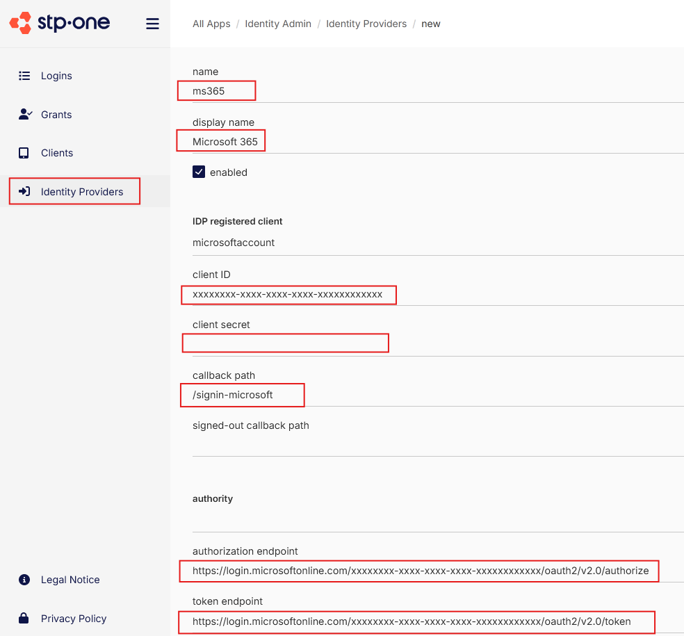 Configure the Identity Provider