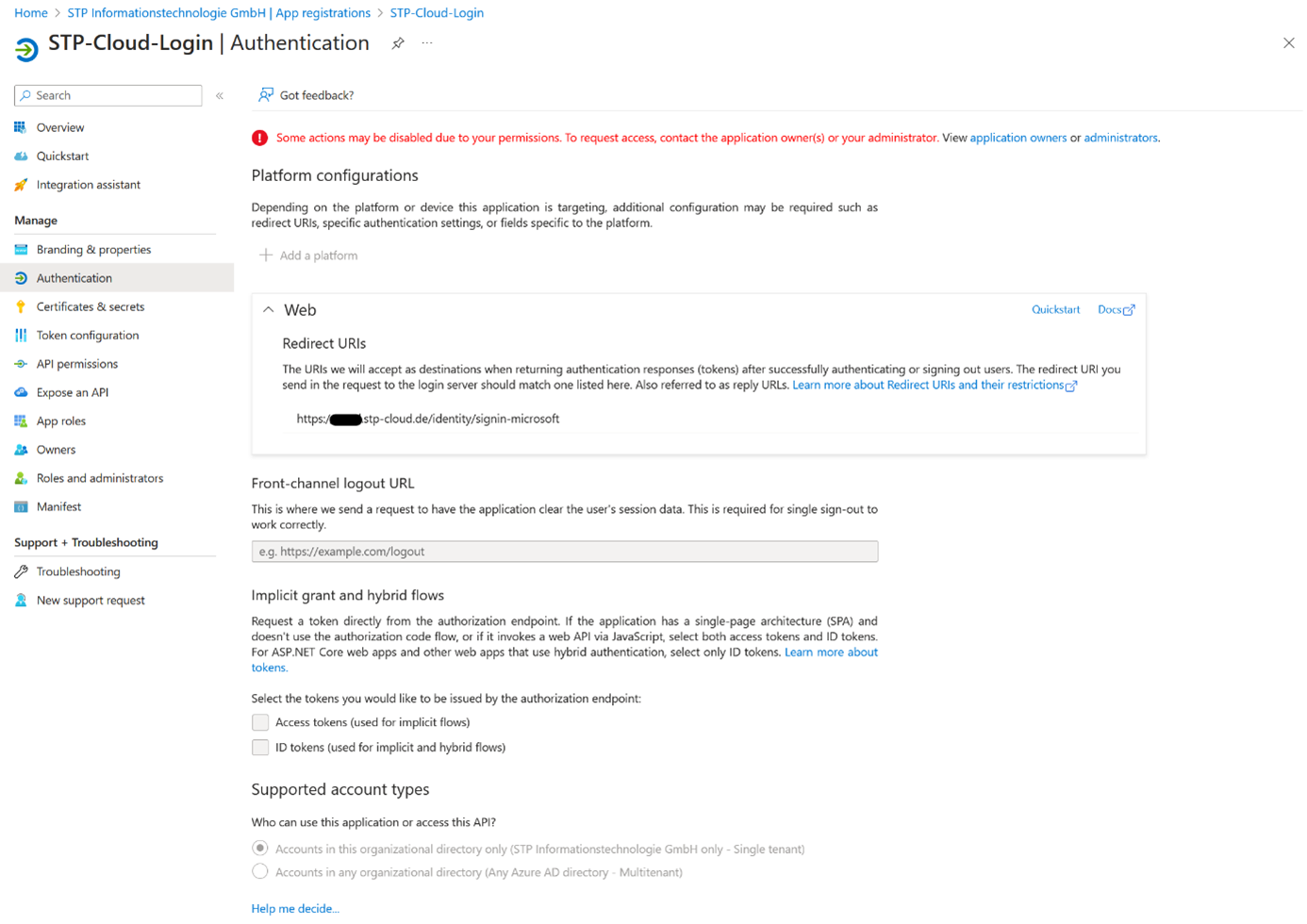 Add a redirect URL to App Registration