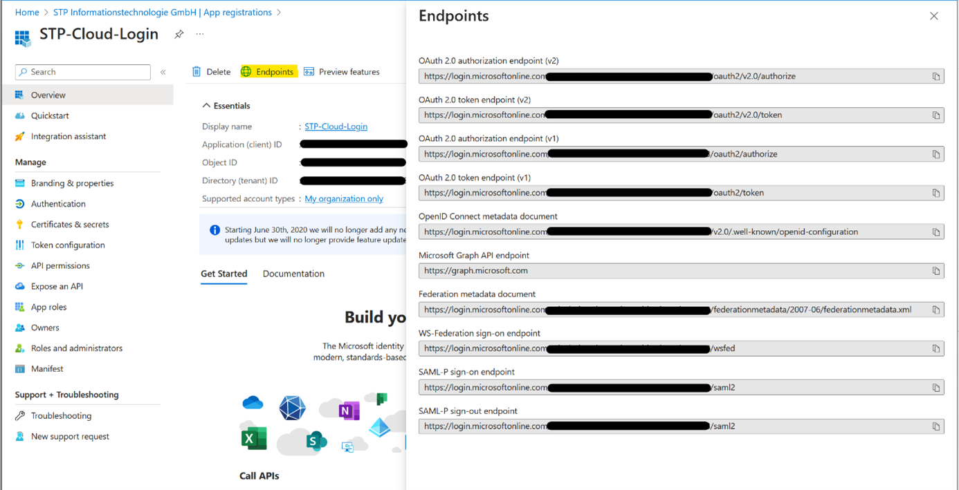 The endpoints of the App