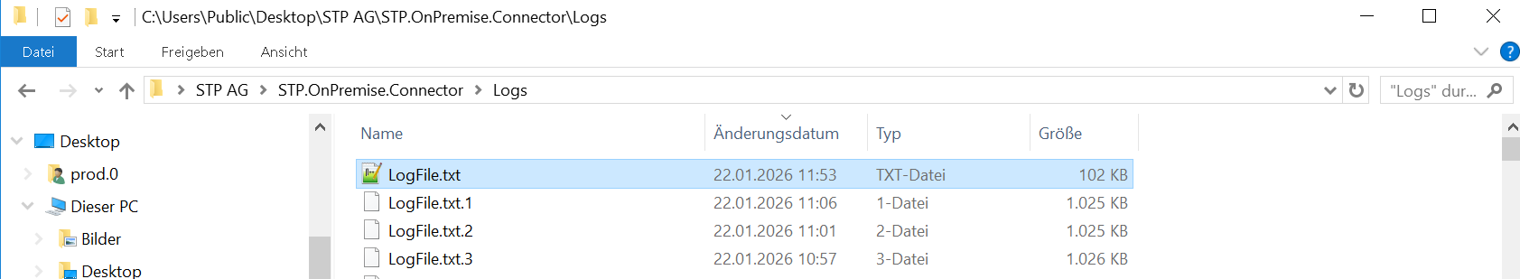 Logs-STPOnPremiseConnector