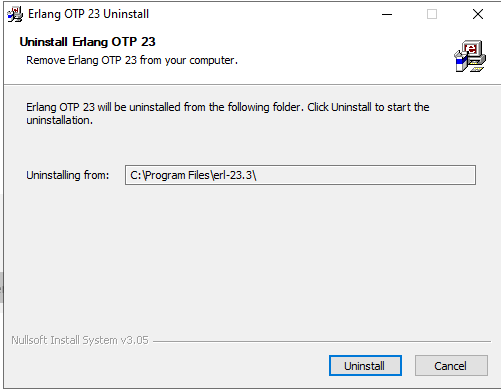 Erlang uninstall in setup
