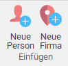 Gruppe "Einfügen" im Menüband "Kontakte"