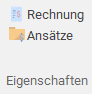 Gruppe "Eigenschaften" im Menüband “Rechnung"