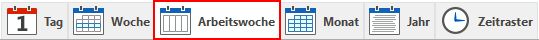 Reiter des Kalender-Fensters: Arbeitswoche