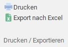 Gruppe "Drucken/ Exportieren" im Menüband "TimeSheet"