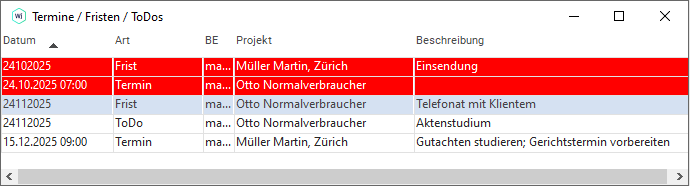 Aufgabenliste