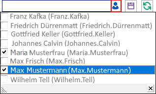 Drop-down-Menü zur Benutzerwahl