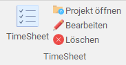 Gruppe "TimeSheet" im Menüband "TimeSheet"