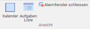 Gruppe "Ansicht" im Menüaband "Kalender"