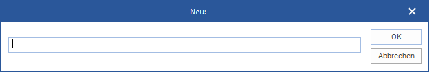 Dialog-Fenster zur Eingabe eines Projekt-Namens