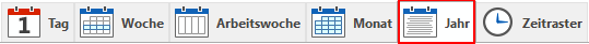 Reiter des Kalender-Fensters: Jahr