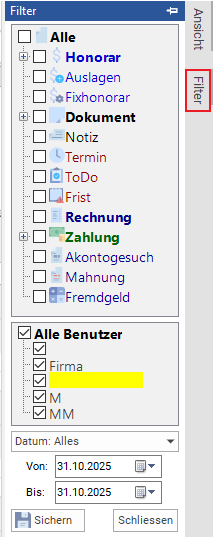 Filter fürs Log/ Journal