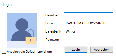 Das Fenster "Log-In"