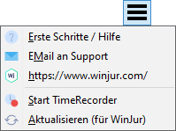 Menü im TimeTracker