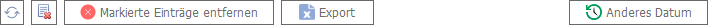 Buttons unter der Aktivitätenliste