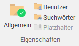 Gruppe "Eingenschaften" im Menüband "Klienten/ Fälle/ Projekte"