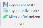 Gruppe "Layouts" im Menüband "Extras"