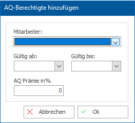 Das Fenster "AQ-Berechtigte hinzufügen"