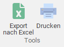Gruppe "Tools" im Menüband "Log/ Journal"