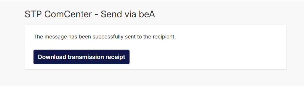 Screenshot of message receipt with Prüfprotokoll