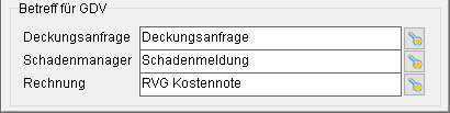Betreffzeilen für GDV-Mitteilungen