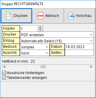 Der Druck-Dialog