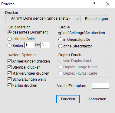 Das Fenster "Drucken"