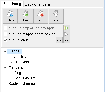 Historienstruktur (Ausschnitt aus dem Historien-Fenster)