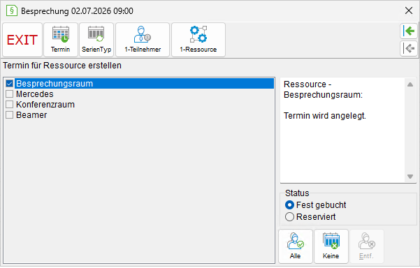Das Fenster "Termin bearbeiten"