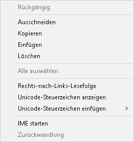 Das Kontextmenü