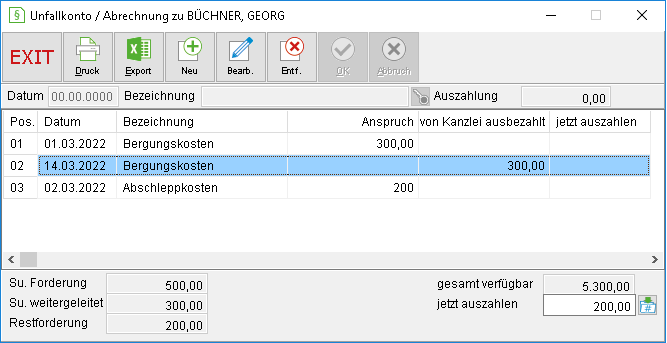 Das persönliche Unfallkonto