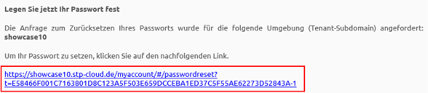 stp.cloud Passwort vergeben