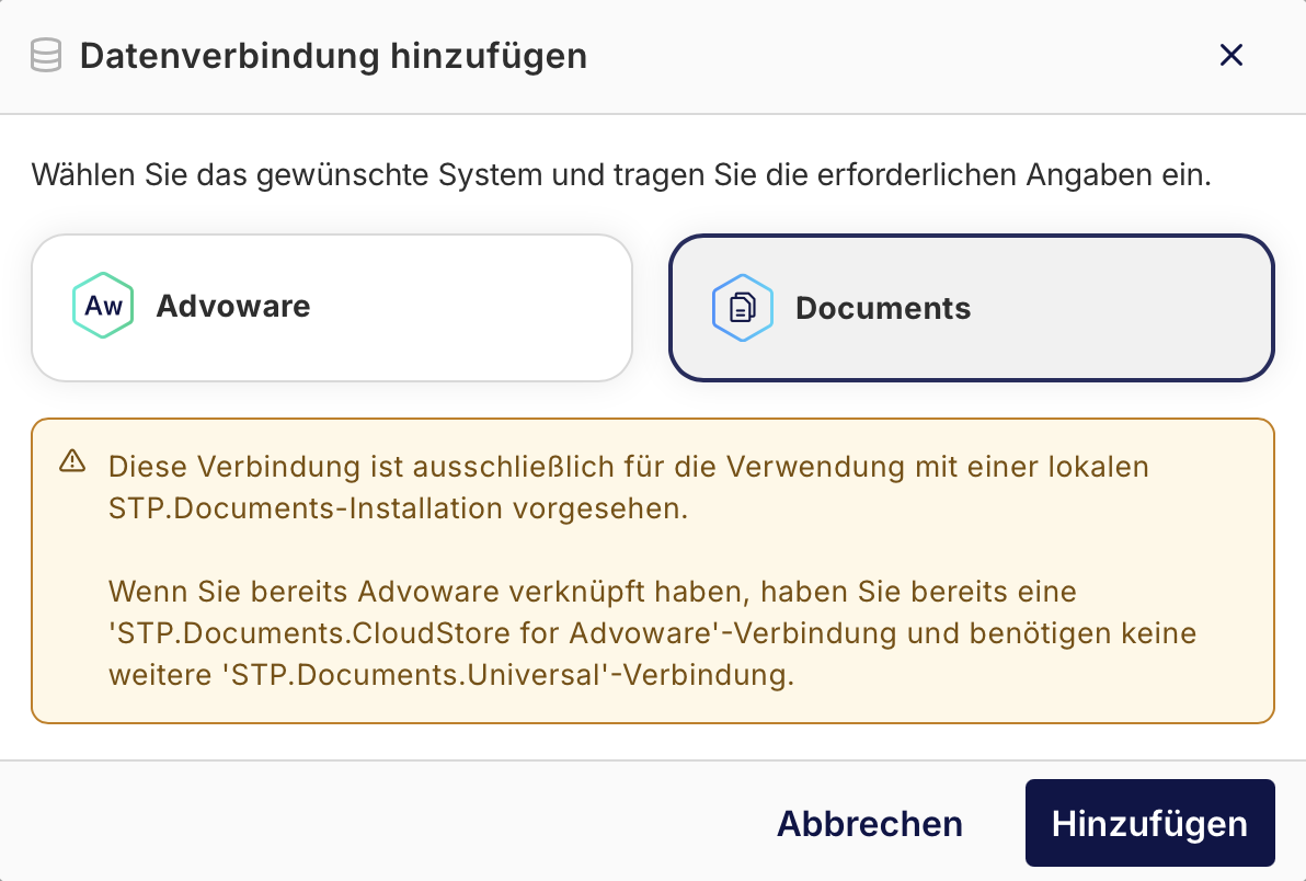 Add data connection dialog