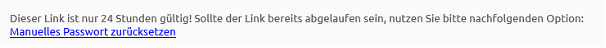 Neuer Passwortlink