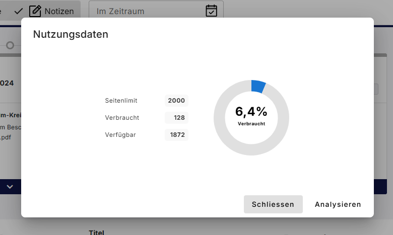 usage view