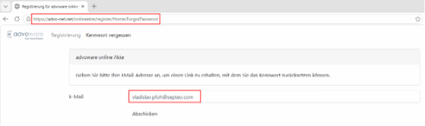 Passwort zurücksetzen