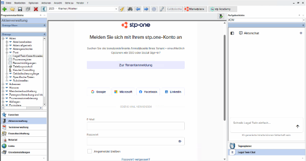 Legal Twin login in Advoware
