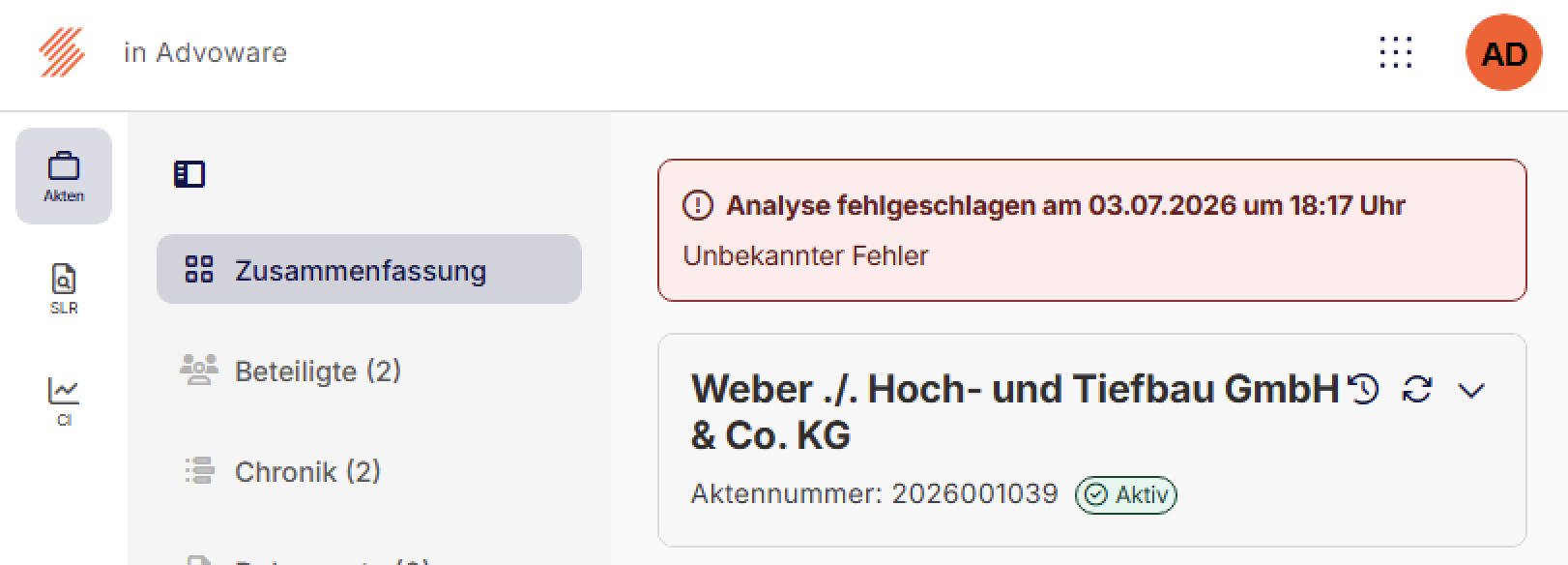 error message