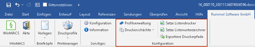 Gruppe "Konfiguration"