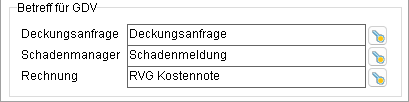 Betreffzeilen für GDV-Mitteilungen
