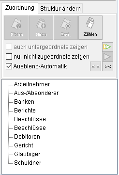 Die Historienstruktur in der Akten-Historie (Ausschnitt)