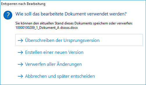 Das Fenster "Entsperren nach Bearbeitung"