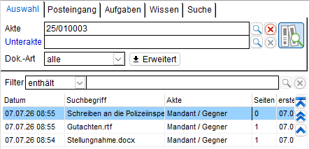 Die Suchmaske