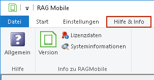 Das Menüband "Hilfe & Info"