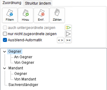 Historienstruktur (Ausschnitt aus dem Historien-Fenster)