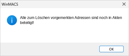 Hinweis auf Adressen, die in anderen Akten beteiligt sind